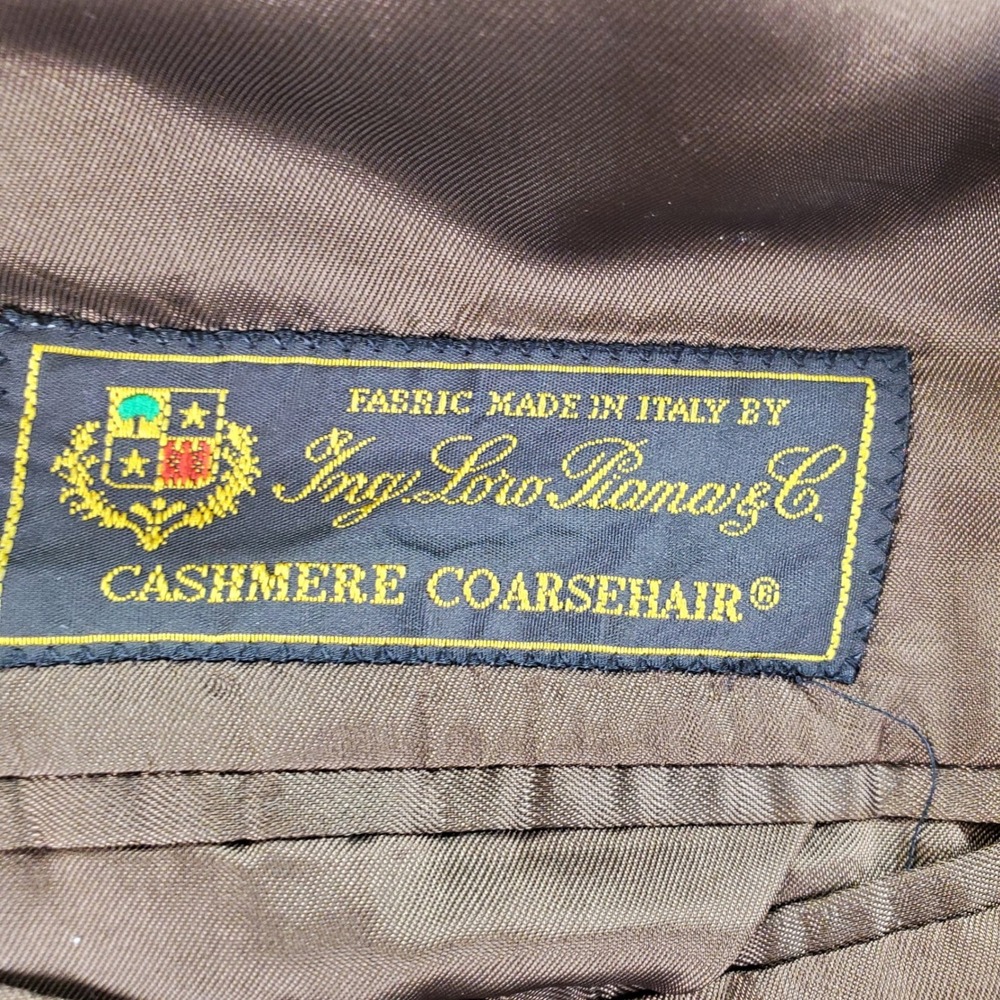 VTG Brooks Brothers Loro Piana Cashmere Blazer Mens 43R Brown Coarsehair Italy - Picture 5 of 13